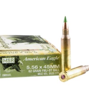 500 Rounds of 5.56x45 Ammo by Federal American Eagle - 62gr FMJ XM855
